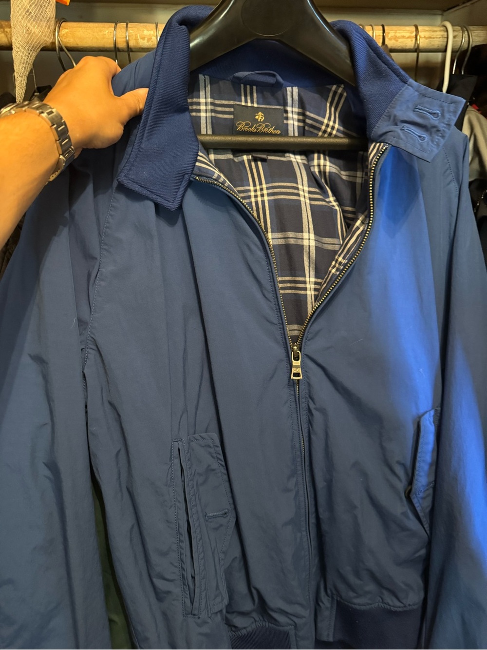 Brooks Brothers Men’s Blue Harrington Jacket Size